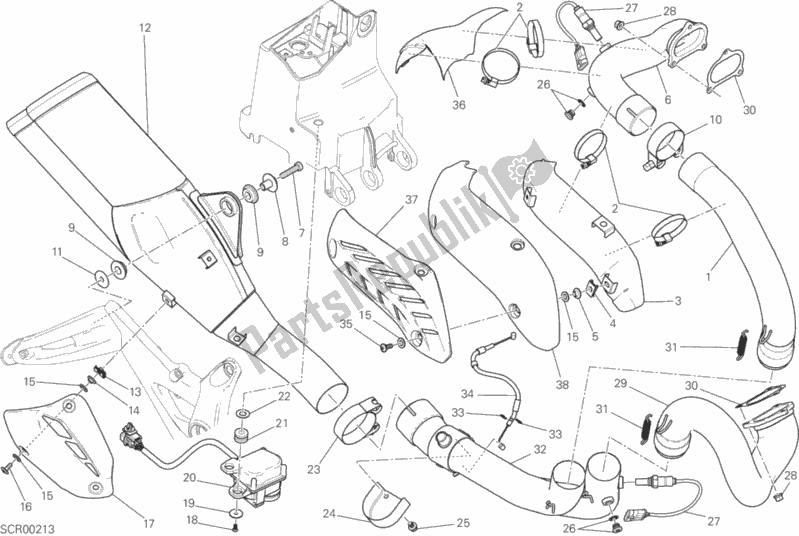 Toutes les pièces pour le Système D'échappement du Ducati Monster 821 Brasil 2016